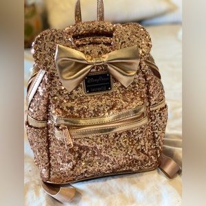 Rose Gold Sequin Disney loungefly backpack